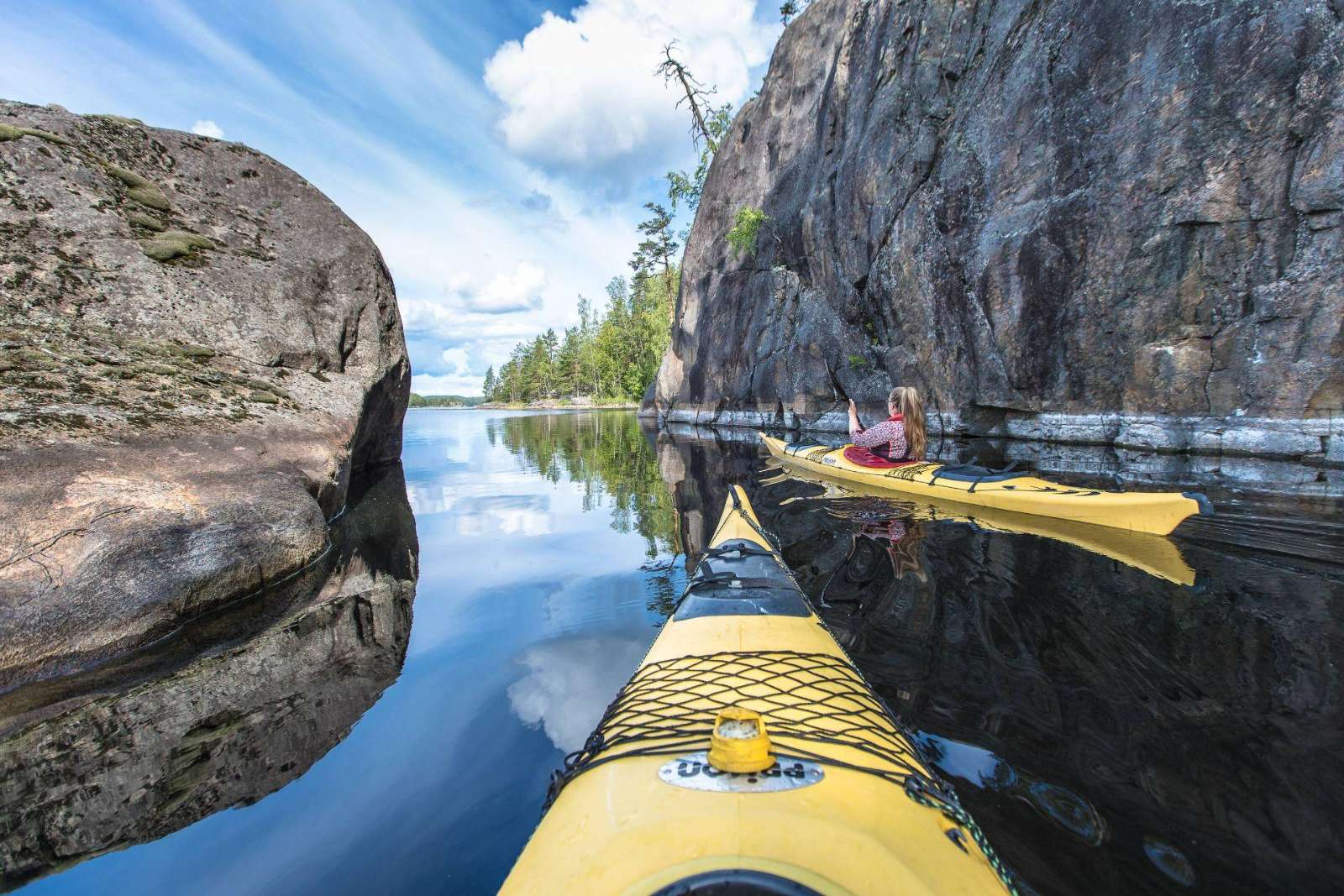Kayaking on Lake Saimaa, eastern Finland