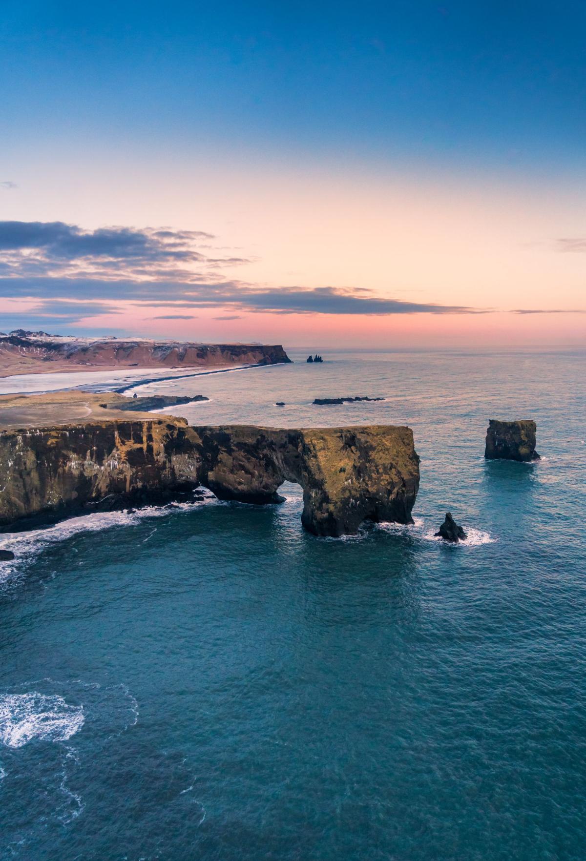 The Dyrhólaey sea arch on Iceland's south coast