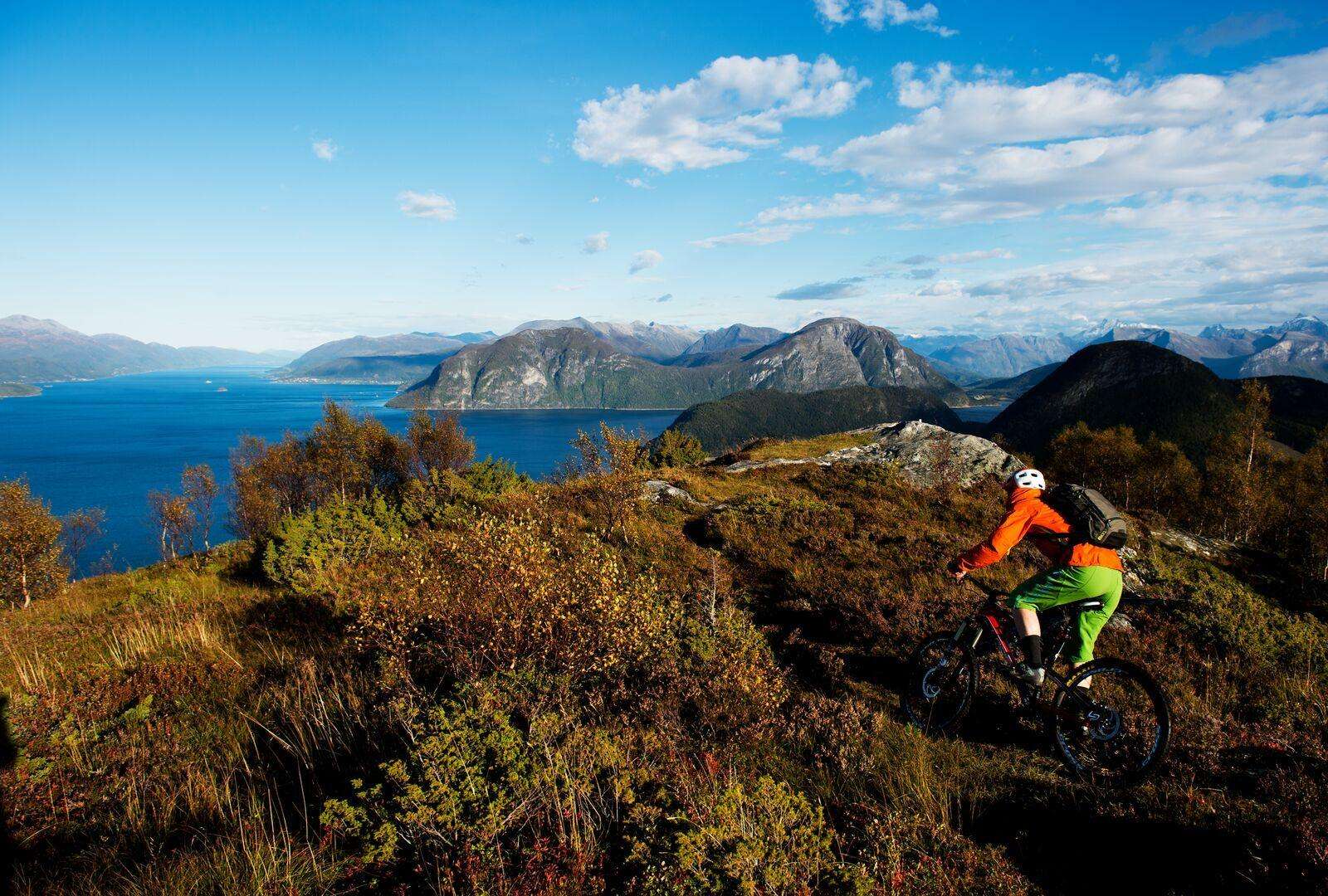 Cycling in Isfjorden, Norway