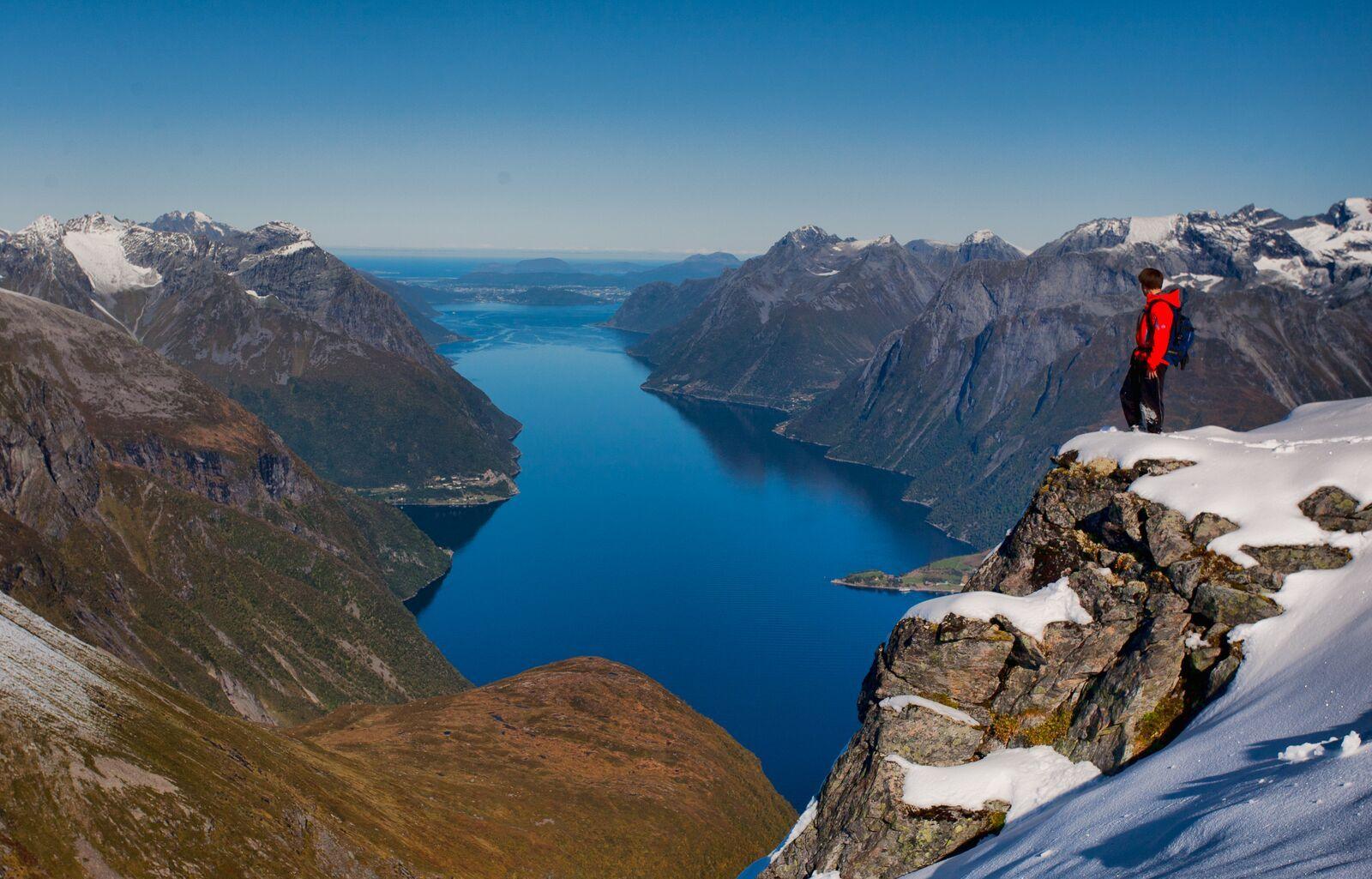 On Otåla looking towards the Hjørundfjord, Sunnmøre, Norway